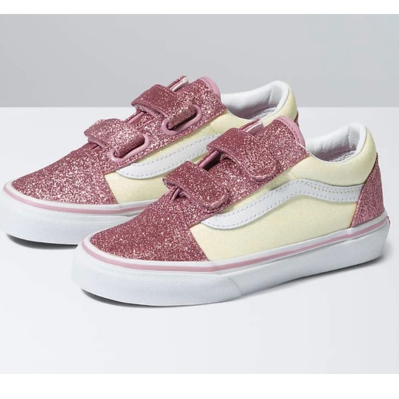 VANS Old Skool V Kids | Glitter Two Tone NWT Size 3 - Picture 3 of 3